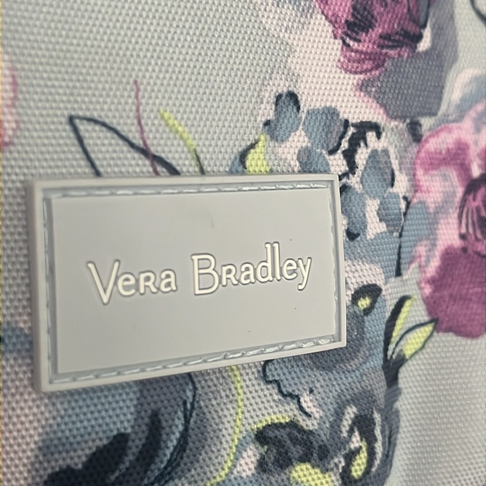 Sold‼️‼️ Like New Vera Bradley Blue & Lilac Rose Hanging Toiletries Travel Bag - Picture 7 of 12